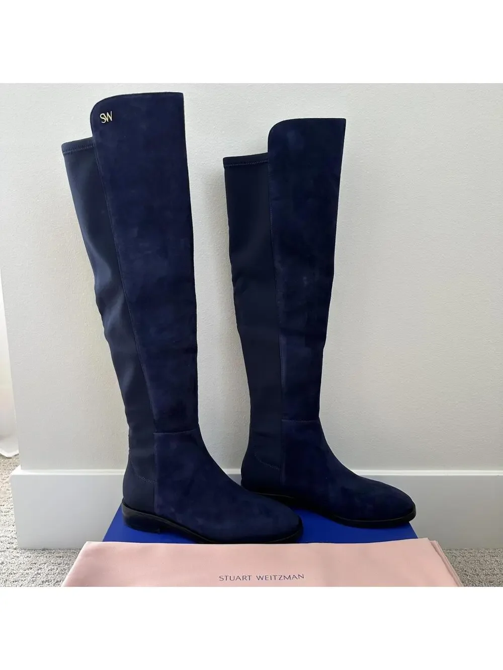 Stuart Weitzman Keelan Over-The-Knee OTK Boots NICE BLUE NIB Size 6